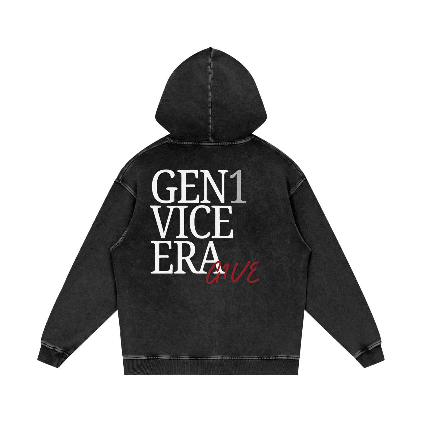 Snow Washed Loose Cotton Hoodie