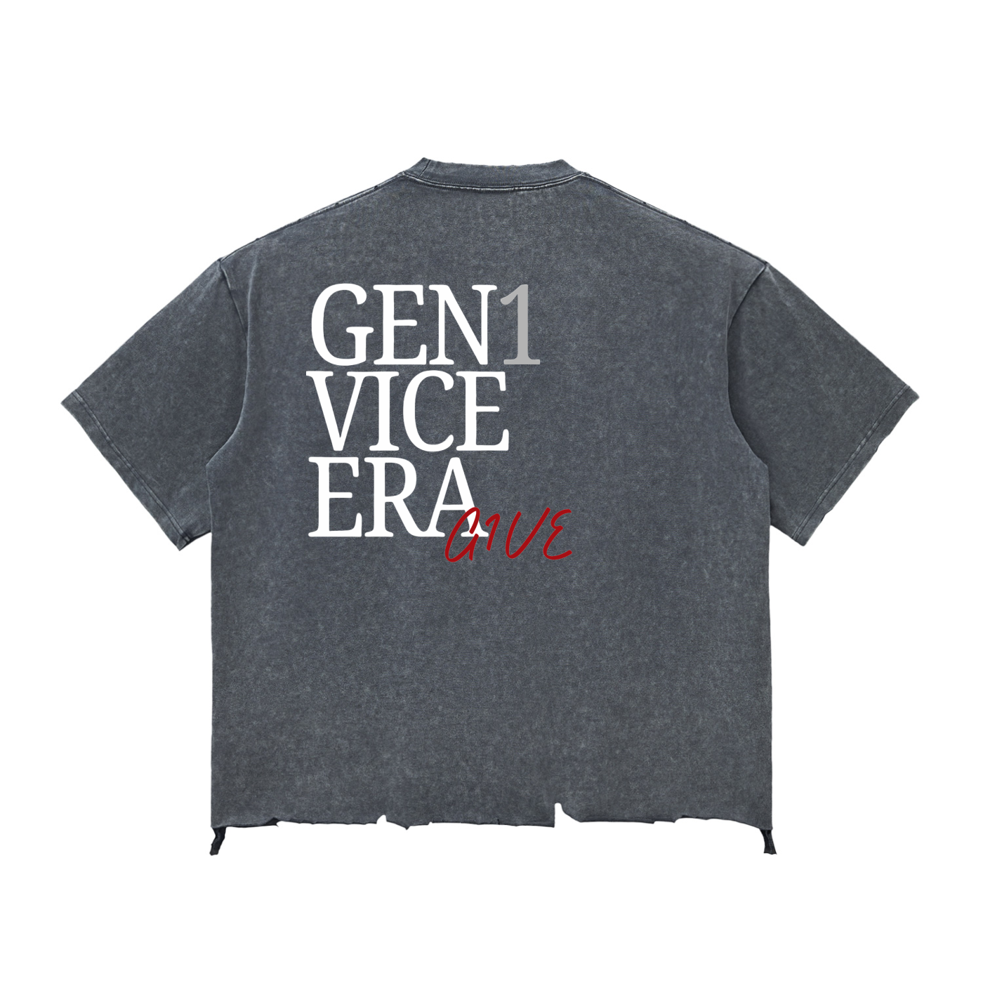 Snow Wash Raw-Hem Boxy T-shirt