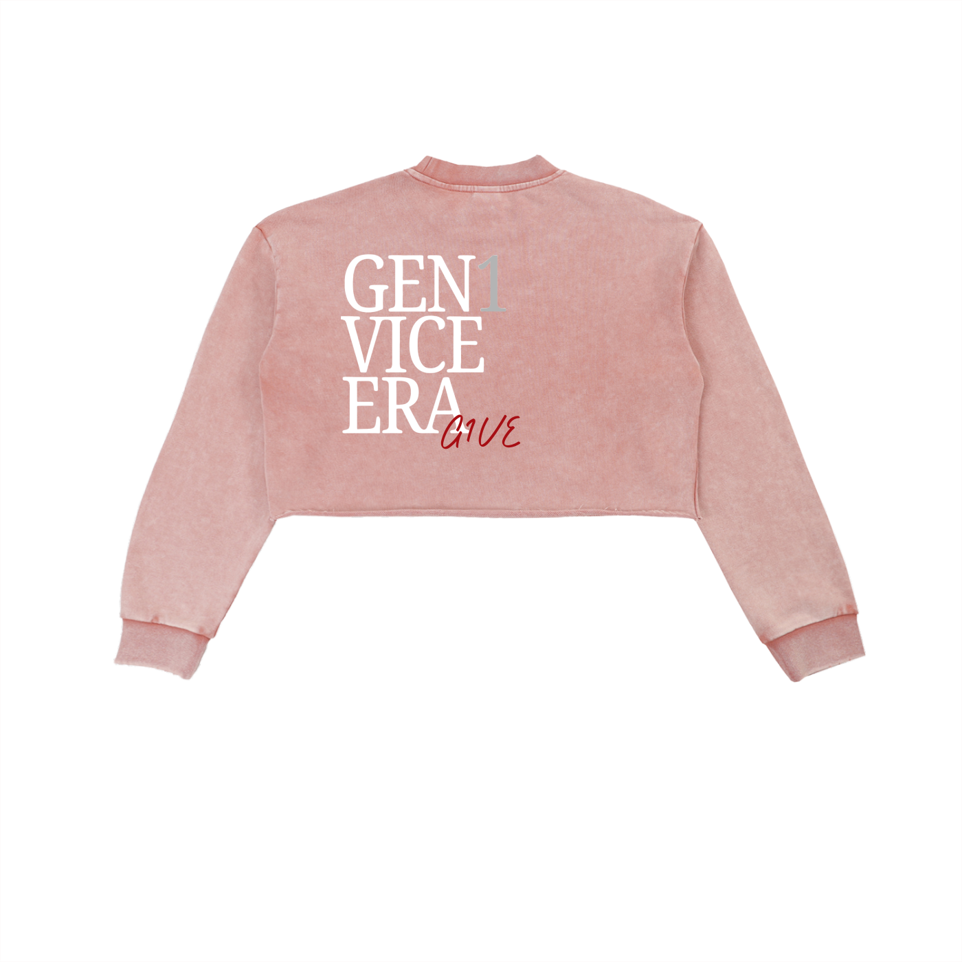 Snow Washed Raw Edge Cropped Sweatshirt