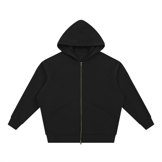 Dolman Sleeve Zip-Through Fleece  Hoodie
