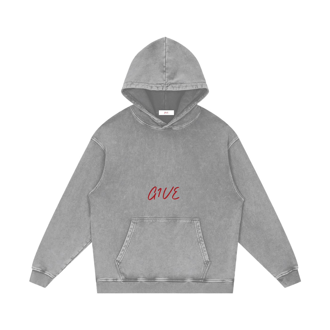 Snow Washed Loose Cotton Hoodie