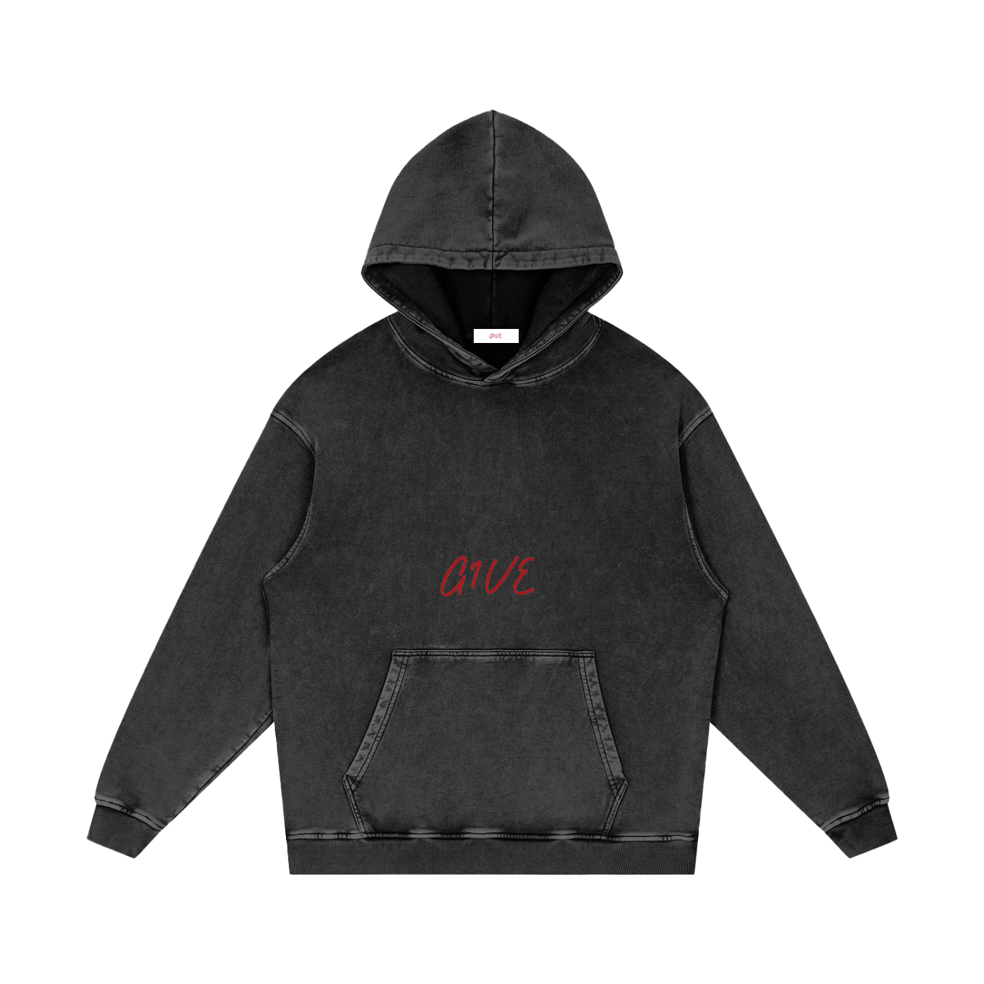 Snow Washed Loose Cotton Hoodie