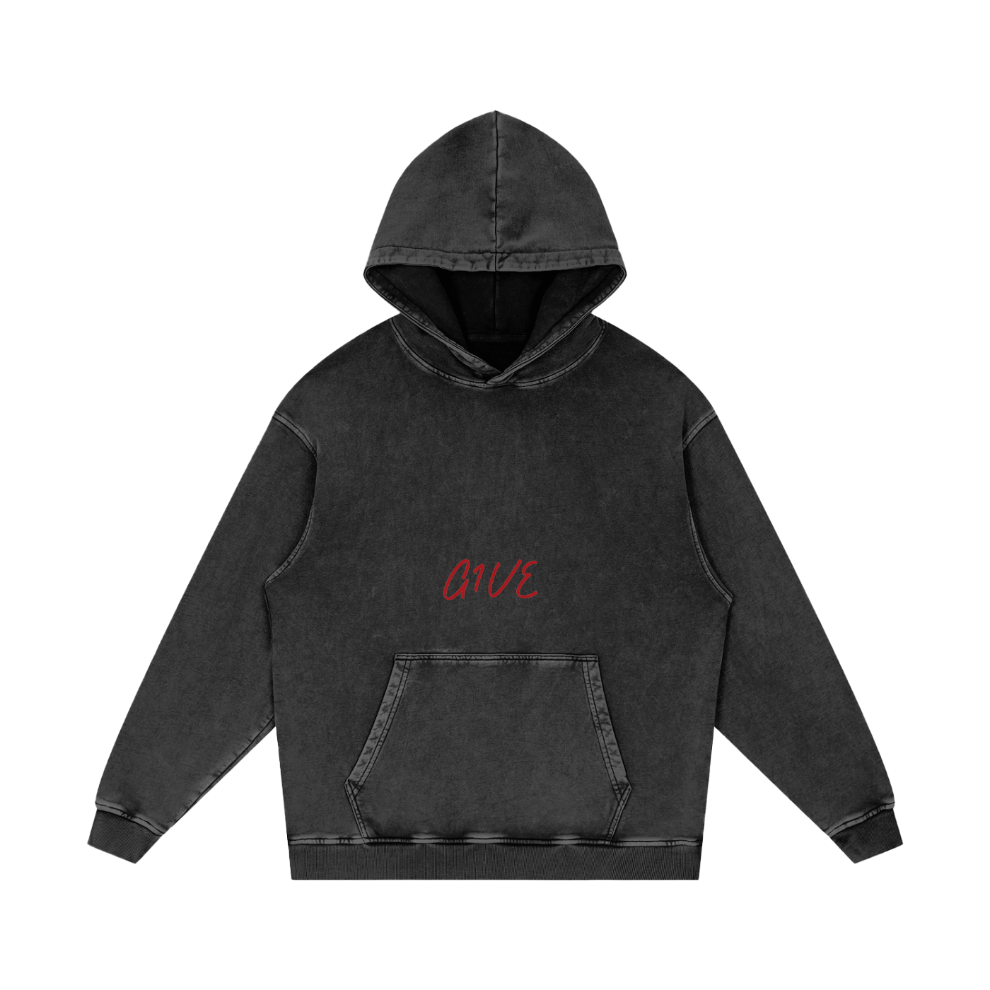 Snow Washed Loose Cotton Hoodie