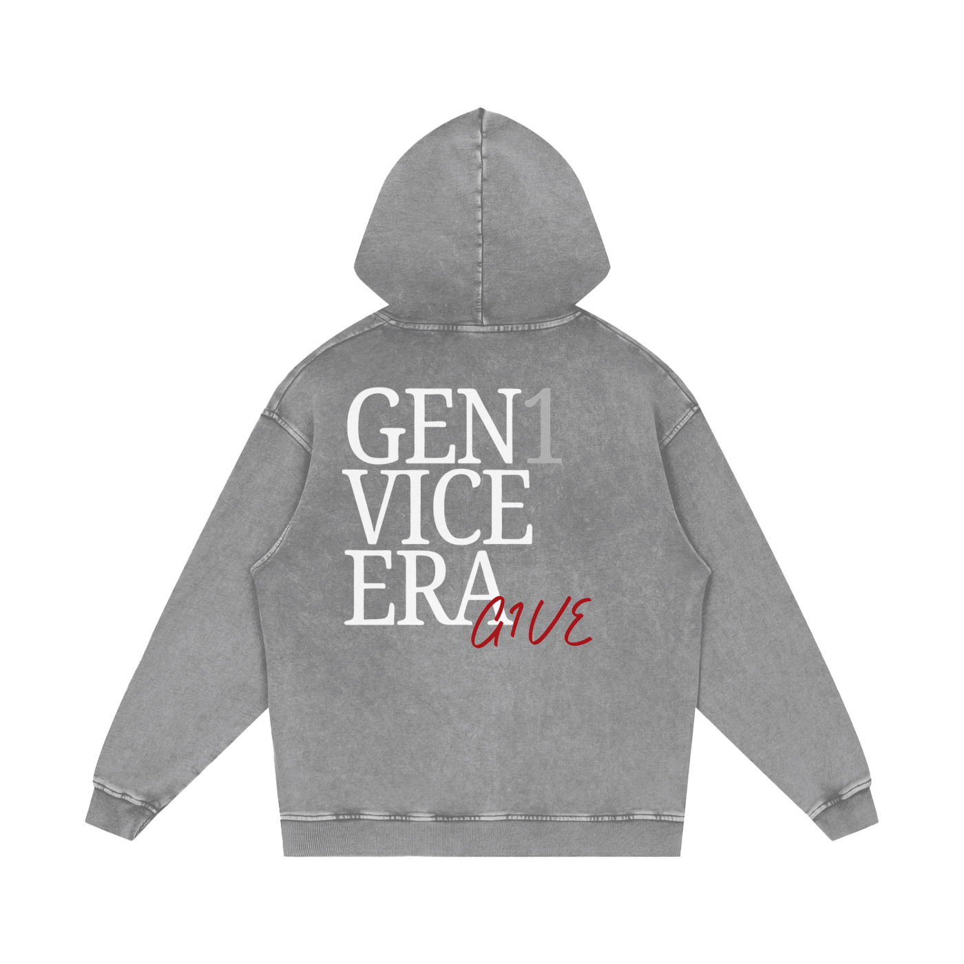 Snow Washed Loose Cotton Hoodie