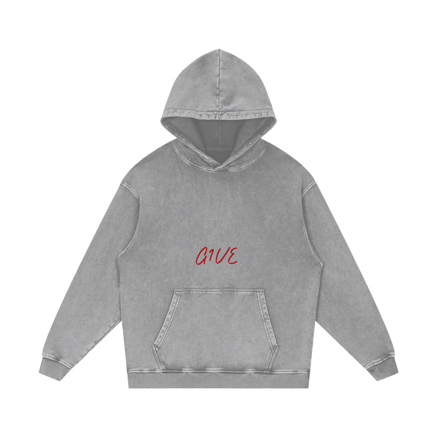 Snow Washed Loose Cotton Hoodie