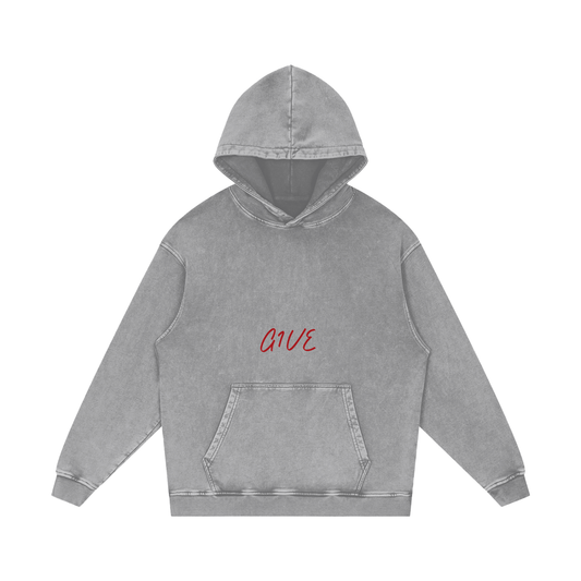 Snow Washed Loose Cotton Hoodie
