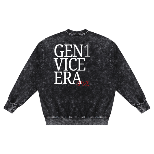 Snow Washed Hand-Frayed Sweatshirt